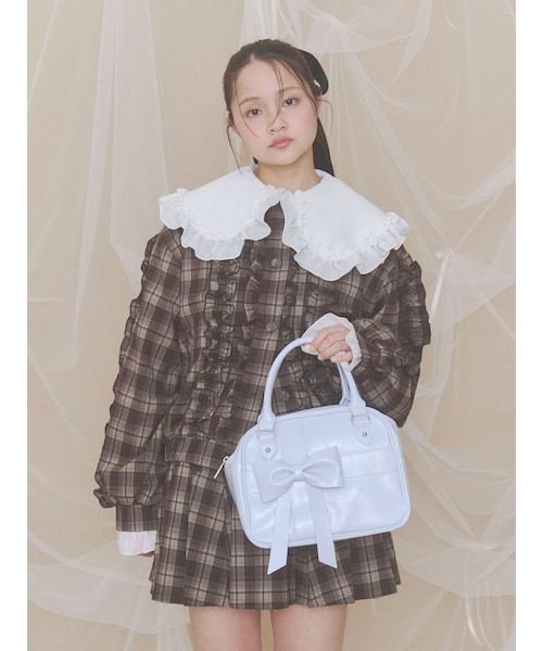 merry jenny（メリージェニー）の「bow ribbon gift bag（ハンドバッグ・レディース・ブラック/レッド/ブルー/ブラウン・F）」の6枚目の写真