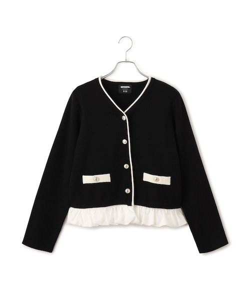 VIS(ビス)の「【MARY QUANT×VIS】メタルボタンドッキングカーディガン(カーディガン/ボレロ・レディース・ブラック/キナリ/ダークブラウン・F)」の13枚目の写真