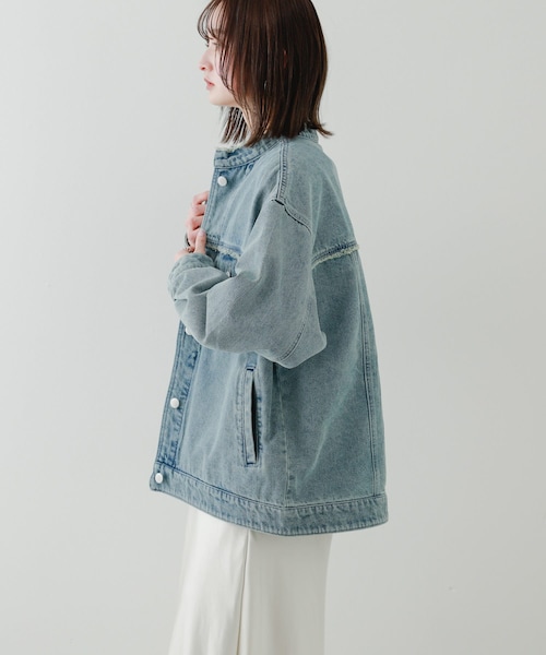SENSE OF PLACE by URBAN RESEARCH(センスオブプレイスバイアーバンリサーチ)の「ルーズノーカラーデニムジャケット(デニムジャケット・レディース・L.INDIGO/D.INDIGO/BLACK・one)」の16枚目の写真