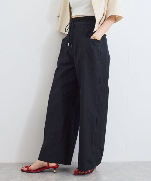 VIS（ビス）の「【接触冷感/洗える】ドロストワイドパンツ（その他パンツ・レディース・ブラック/ベージュ・F）」の10枚目の写真