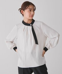 Jayro（ジャイロ）の「金ボタンアシメネックボウタイブラウス（シャツ/ブラウス・レディース）」