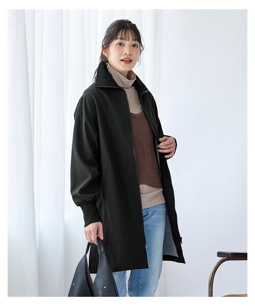 nissen（ニッセン）の「大きいサイズ はっ水加工軽くてあたたかボンディングアウター（ジャケット/アウター・レディース・ネイビー/アイボリー/黒・L/LL/3L/4L/5L/6L/8L/10L）」の4枚目の写真
