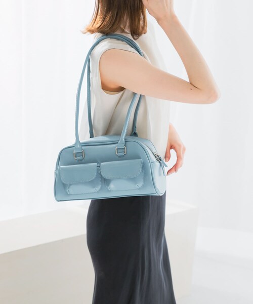 URBAN RESEARCH ROSSO（アーバンリサーチロッソ）の「ヴィンテージライクボストンバッグ（ボストンバッグ・レディース・OFFWHITE/SAX/BLACK・-）」の3枚目の写真