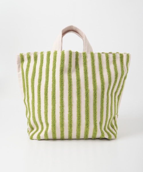 URBAN RESEARCH DOORS(アーバンリサーチドアーズ)の「beej LOOP STRIP BOX TOTEBAG(トートバッグ・レディース・CHOCOLATE/GREEN・One)」の8枚目の写真