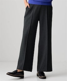 nissen | 洗濯機で洗える綿混ウール見えカットソーやわらかピンタックマニッシュワイドパンツ＜大きいサイズ有＞(パンツ)