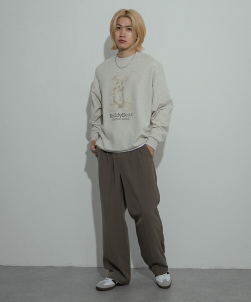 SENSE OF PLACE by URBAN RESEARCH（センスオブプレイスバイアーバンリサーチ）の「『別注』TeddyBear×SENSE OF PLACE　テディベアクルーネックスウェット（スウェット・メンズ・NAVY/OATMEAL/MINT・M/L）」の9枚目の写真