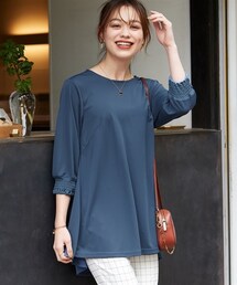 nissen | 大きいサイズ汗染みしにくいAラインチュニック（UVカット・抗菌防臭）(チュニック)