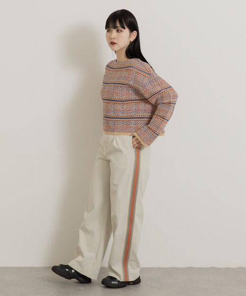 THE GOODLAND MARKET（ザグッドランドマーケット）の「米富繊維　MADRAS EYELET TWEED PULLOVER（ニット/セーター・レディース・24ORANGE/62BLUE・FREE）」の7枚目の写真