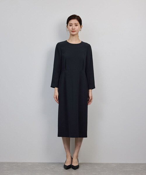 ROPE'（ロペ）の「トリアセダブルクロス ウエストコンシャスワンピース/イージーケア・セットアップ対応・25AW（ワンピース・レディース・ネイビー・36/38/40）」の13枚目の写真