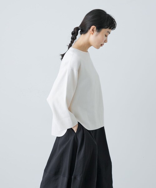 かぐれ（カグレ）の「YLEVE　COTTON RIB PULLOVER（Tシャツ/カットソー・レディース・WHITE/YELLOW・1）」の4枚目の写真