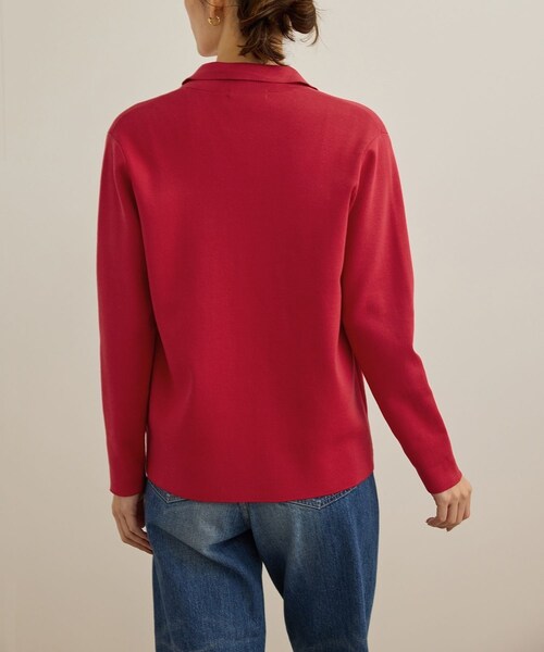 ROPE'(ロペ)の「シルクコットン総針ニットジャケット/イージーケア(テーラードジャケット・レディース・オフホワイト/ネイビー/レッド・F)」の20枚目の写真