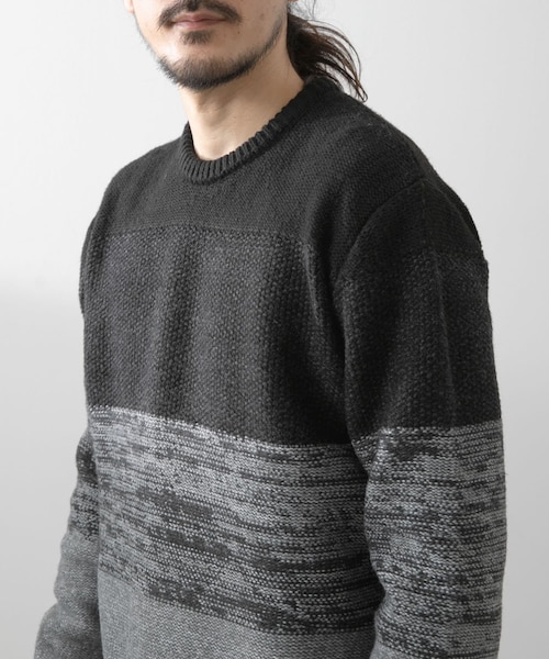 ITEMS URBANRESEARCH（アイテムズ アーバンリサーチ）の「リサイクルヤーン グラデーションニット（ニット/セーター・メンズ・BEG/GRY/BLK・M/L）」の6枚目の写真