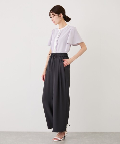 Jayro(ジャイロ)の「ジョーゼットワイドイージーパンツ(その他パンツ・レディース・ブラック/チャコール/ホワイト系/ブラウン・M)」の21枚目の写真