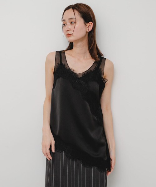 SENSE OF PLACE by URBAN RESEARCH(センスオブプレイスバイアーバンリサーチ)の「アシメヘムレースキャミソール(キャミソール・レディース・OFF WHITE/BLACK/BROWN・One)」の14枚目の写真