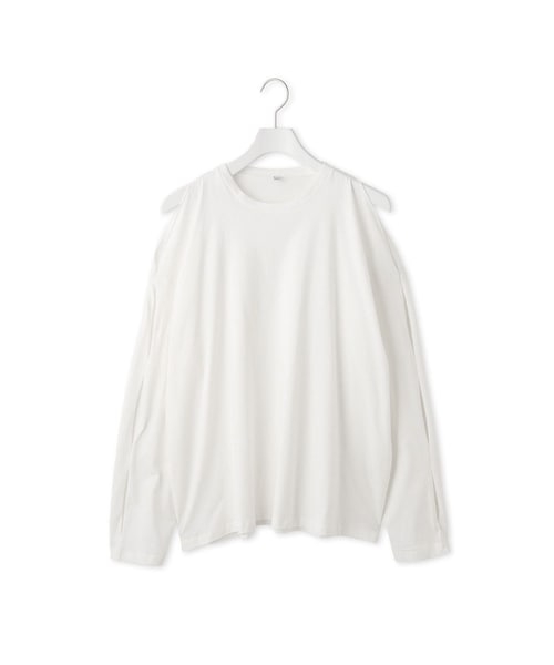 ADAM ET ROPE'(アダムエロペ)の「【Baserange(ベースレンジ)】別注 Pin Long Sleeves(Tシャツ/カットソー・レディース・ブラック/ホワイト・S)」の2枚目の写真