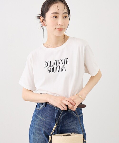 ROPE' PICNIC(ロペピクニック)の「RENUロゴ&フォトアソートプリントTシャツ/UVカット・接触冷感・イージーケア(Tシャツ/カットソー・レディース・ホワイト/ホワイト系・F)」の11枚目の写真