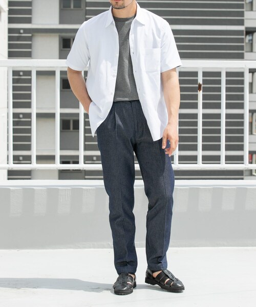 URBAN RESEARCH ROSSO（アーバンリサーチロッソ）の「『防シワ』『XLサイズあり』ハイパフォーマンスリネンレギュラー半袖シャツ（シャツ/ブラウス・メンズ・BEIGE/WHITE/BLACK/NAVY/KHAKI/BLK STRIPE/BLK CHECK・S/M/L/XL）」の14枚目の写真