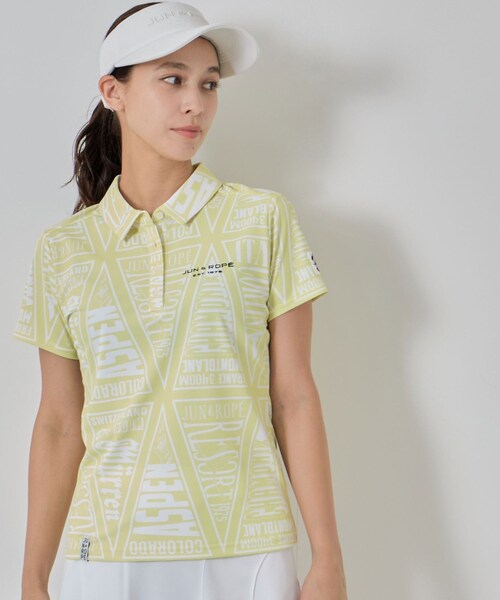 ROPE'（ロペ）の「ペナント柄PT半袖ポロ（ポロシャツ・レディース・グレー/ネイビー/イエロー・L/M/S）」の20枚目の写真