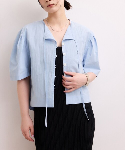ADAM ET ROPE'（アダムエロペ）の「【WEB限定】タックスリーブブラウス（シャツ/ブラウス・レディース・ブラック/ホワイト/サックス・F）」の13枚目の写真