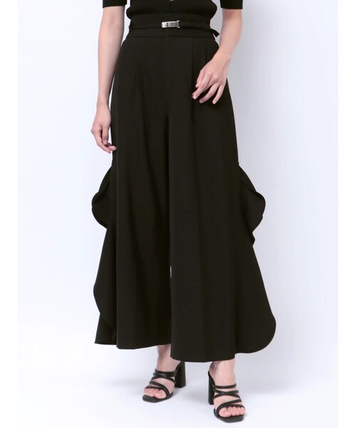 dazzlin（ダズリン）の「フリルスリットワイドパンツ（その他パンツ・レディース・ブラック/ベージュ・S/M）」の5枚目の写真