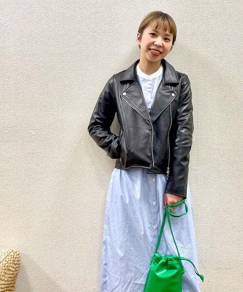 ITEMS URBANRESEARCH（アイテムズ アーバンリサーチ）の「【販売中止】ラムレザーダブルライダースジャケット（ライダースジャケット・レディース・BLK/MOC・S/M）」の3枚目の写真