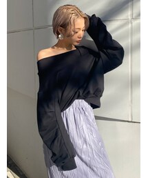 EMODA | オープンショルダールーズプルオーバー(スウェット)