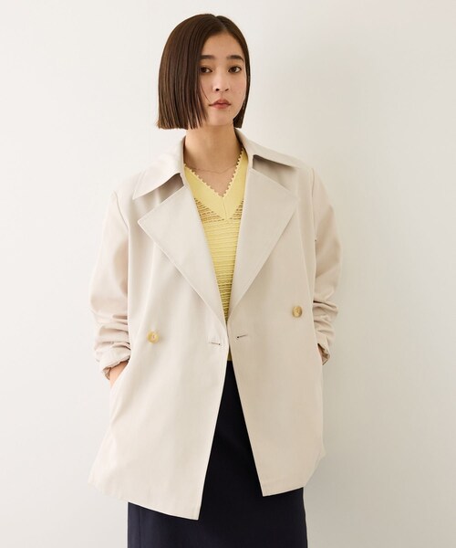 ROPE'（ロペ）の「【撥水加工】ライトミドル丈トレンチコート（トレンチコート・レディース・オフホワイト/ベージュ・F）」の5枚目の写真