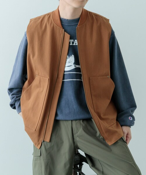 ITEMS URBANRESEARCH（アイテムズ アーバンリサーチ）の「ジップアップ コットンワークベスト（ベスト・メンズ・BLU/BRN/BLK・M/L）」の13枚目の写真