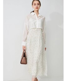 MERCURYDUO | クロップドシアーシャツセットワンピース(ワンピース)