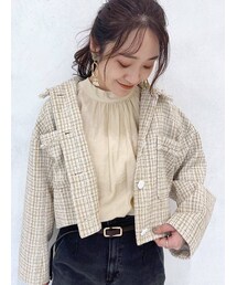 MERCURYDUO | ツィードショートジャケット(テーラードジャケット)