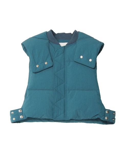 UN3D.(アンスリード)の「DOWN SHORT VEST(ダウンベスト・レディース・カーキ/ターコイズ/ブラック・F)」の13枚目の写真