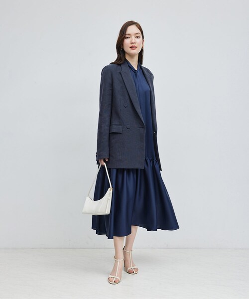 ROPE'（ロペ）の「ヘビーリネン ダブルジャケット（テーラードジャケット・レディース・グリーン系/ネイビー/キナリ・36/38）」の18枚目の写真