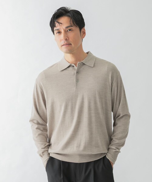 URBAN RESEARCH ROSSO（アーバンリサーチロッソ）の「イタリア糸メリノウールニットポロシャツ（ニット/セーター・メンズ・GREIGE/GRAY/DARK BROWN/NAVY/BLACK・M/L）」の21枚目の写真