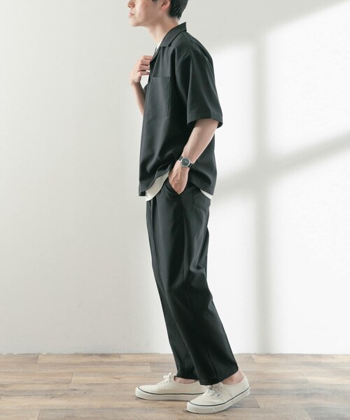 ITEMS URBANRESEARCH（アイテムズ アーバンリサーチ）の「オープンカラーショートスリーブシャツ+センタープレスパンツ セット（セットアップ・メンズ・BLK/GRY/BLU・M/L）」の10枚目の写真