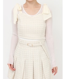 ショルダーリボンツイードビスチェ【セットアップ着用可能】