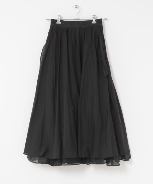 URBAN RESEARCH ROSSO（アーバンリサーチロッソ）の「MARILYN MOON　sheer cotton gather skirt（スカート・レディース・BLACK/GRAY・FREE）」の10枚目の写真