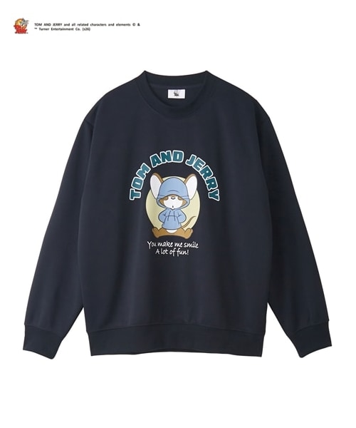 nissen（ニッセン）の「フロントプリントダンボール素材トレーナー　TOM and JERRY（トムとジェリー） 【大きいサイズ】（スウェット・メンズ・48チャコール/67ネイビー・3L/4L/5L）」の2枚目の写真