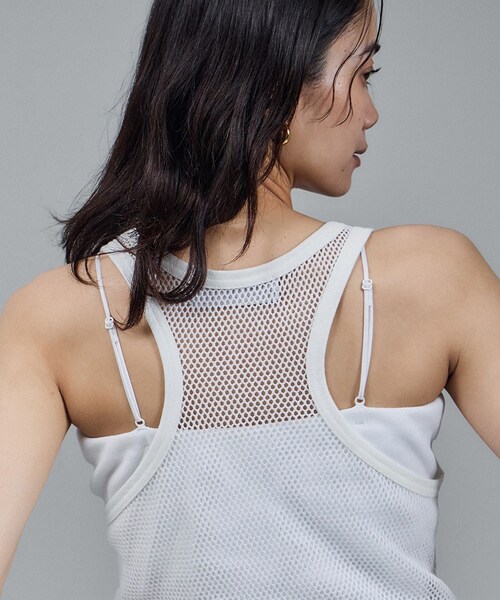 ADAM ET ROPE'（アダムエロペ）の「【IRONING（アイロニング）】mesh tank top（タンクトップ・レディース・ホワイト・F）」の10枚目の写真