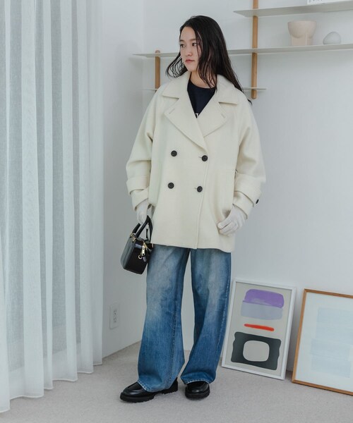 URBAN RESEARCH（アーバンリサーチ）の「スーパー100メルトンPコート（その他アウター・レディース・OFF/D.NAVY/CHARCOAL・FREE）」の10枚目の写真