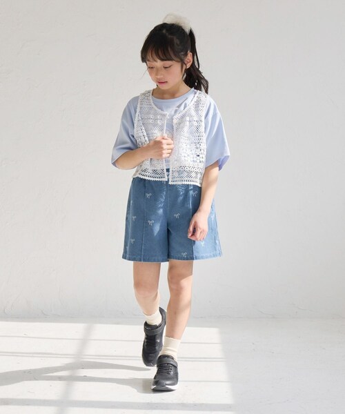 ROPE' PICNIC（ロペピクニック）の「【KIDS/キッズ】リボン柄デニムピンタックパンツ（デニムパンツ・キッズ・ブラック系/サックス・L/M/S）」の13枚目の写真