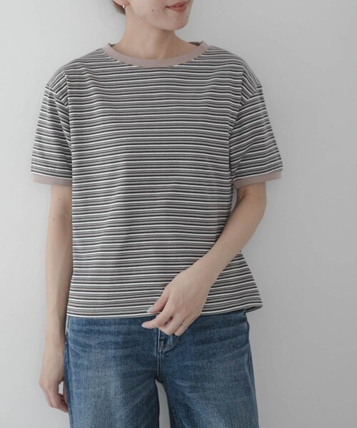 URBAN RESEARCH Sonny Label（アーバンリサーチサニーレーベル）の「STAR&STRIPE　マルチボーダーTシャツ（Tシャツ/カットソー・レディース・マルチグレー/マルチブルー/マルチグレージュ・M）」の4枚目の写真