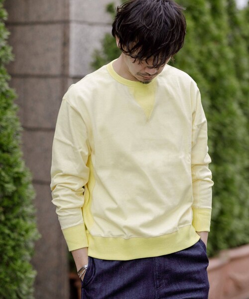 URBAN RESEARCH ROSSO（アーバンリサーチロッソ）の「ヘビー天竺リラックスカラープルオーバー∴（スウェット・メンズ・LEMON/BEIGE/LAVENDER/MINT・S/M/L/XL）」の4枚目の写真