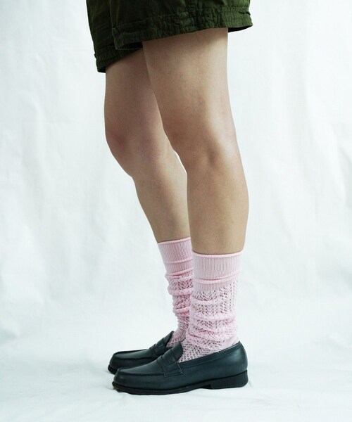 ADAM ET ROPE'(アダムエロペ)の「【CONLEAD(コンリード)】Lace Long socks / レースロングソックス(ソックス/靴下・レディース・ホワイト/ダークブラウン/ライトグリーン/ピンク・F)」の18枚目の写真