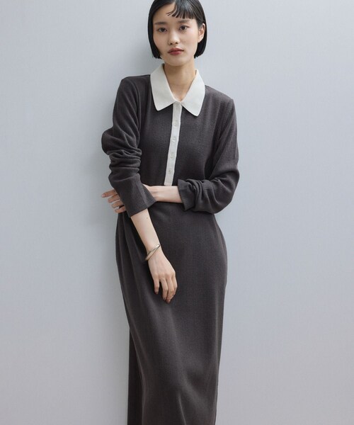 ADAM ET ROPE'(アダムエロペ)の「【WEB限定】ポロシャツワンピース(ワンピース・レディース・ブラック系/チャコール/ダークブラウン系/ネイビー系/ダークブラウン・M/S)」の11枚目の写真