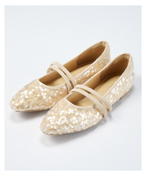 nissen（ニッセン）の「【ゆったり幅広】ゴムストラップシューズ（低反発中敷）（ワイズ４Ｅ）（バレエシューズ・メンズ・黒メッシュ/黒スパンコール/アイボリースパンコール・M=23.0~23.5cm/4E/L=24.0~24.5cm/4E/LL=25.0~25.5cm/4E/3L=26.0~26.5cm/4E）」の9枚目の写真