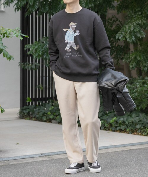 ITEMS URBANRESEARCH（アイテムズ アーバンリサーチ）の「OJISAMPO スウェットトップス（スウェット・メンズ・BIKE WHITE/BIKE BLACK/WALK WHITE/WALK BLACK・M/L）」の7枚目の写真