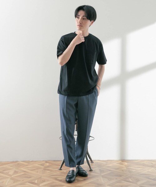 ITEMS URBANRESEARCH（アイテムズ アーバンリサーチ）の「USAコットン ムジポケットTシャツ（Tシャツ/カットソー・メンズ・BLU/OFF/BLK/GRN/YEL・M/L）」の20枚目の写真