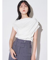 ELENDEEK | ASYMMETRY DRAPE CS(Tシャツ/カットソー)