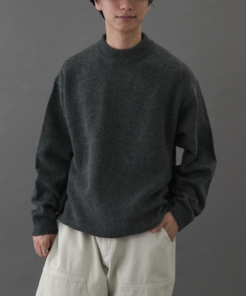 URBAN RESEARCH DOORS(アーバンリサーチドアーズ)の「FORK&SPOON Ricotta モックネックニット(ニット/セーター・メンズ・BROWN/GREEN/CHARCOAL・4/5)」の1枚目の写真