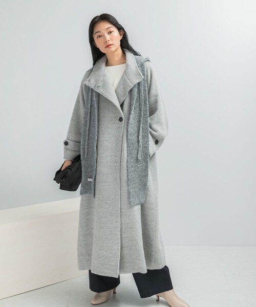 URBAN RESEARCH ROSSO（アーバンリサーチロッソ）の「アルパカ混シャギースタンドコート（テーラードジャケット・レディース・GRAY/BLACK・36/38）」の21枚目の写真